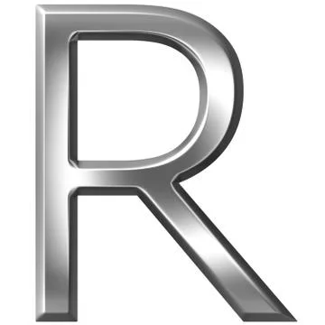 3D Silver Letter R Stock Illustration