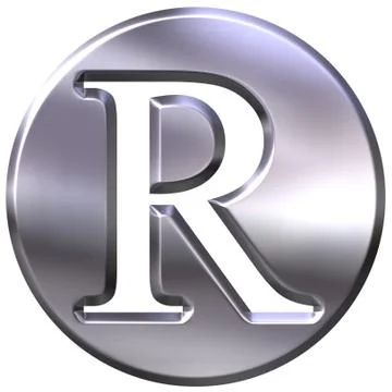 3D Silver Letter R Stock Illustration
