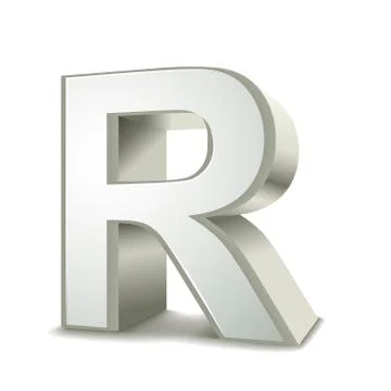 3d silver letter r Stock Illustration