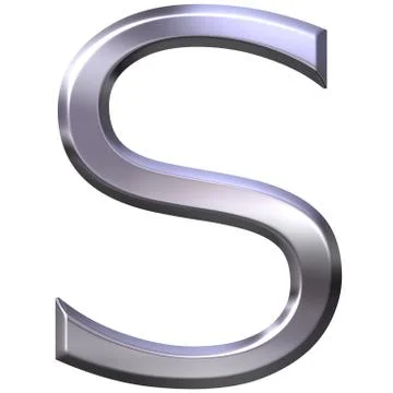 3D Silver Letter S Stock Illustration
