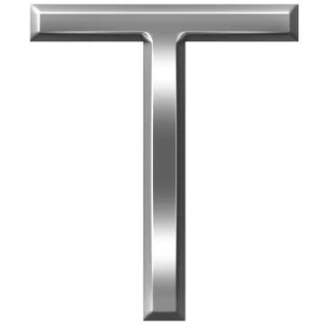 3D Silver Letter T Stock Illustration