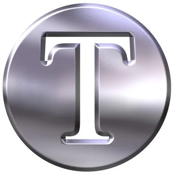3D Silver Letter T Stock Illustration