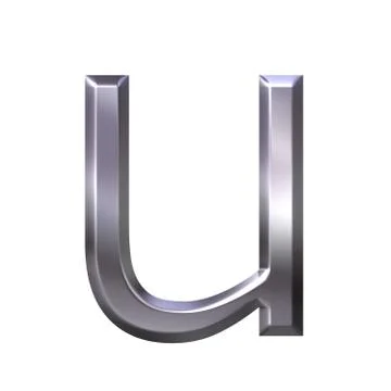 3D Silver Letter u Stock Illustration
