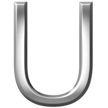 3D Silver Letter U Stock Illustration