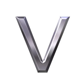 3D Silver Letter v Stock Illustration