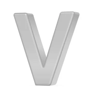 3d silver letter V Stock Illustration