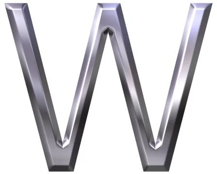 3D Silver Letter W Stock Illustration