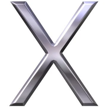 3D Silver Letter X Stock Illustration