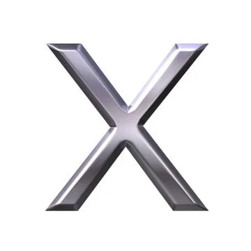 3D Silver Letter x Stock Illustration