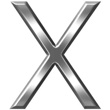 3D Silver Letter X Stock Illustration