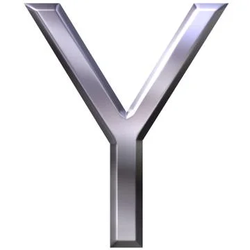 3D Silver Letter Y Stock Illustration