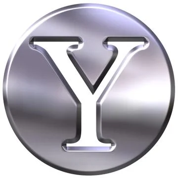 3D Silver Letter Y Stock Illustration