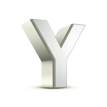3d silver letter y Stock Illustration