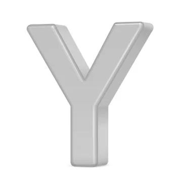 3d silver letter Y Stock Illustration