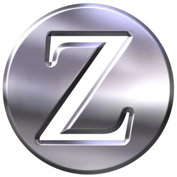 3D Silver Letter Z Stock Illustration
