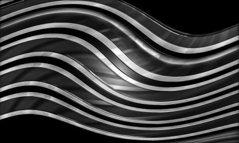 3D silver metallic with dark background Stock Illustration