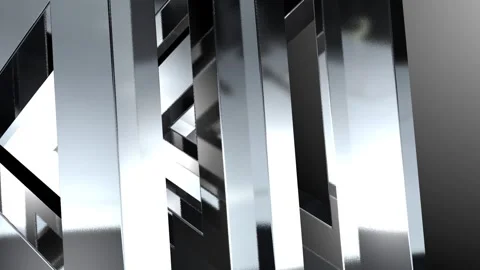 3d silver metallic Triangle Motion Background Vidéo 334113257