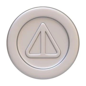 3D Silver Notcoin Cryptocurrency Token Symbol Stock Illustration