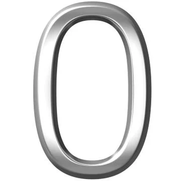 3D Silver Number 0 Stock Illustration
