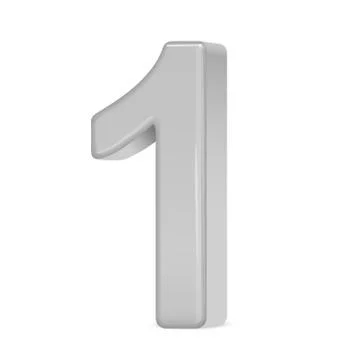 3d silver number 1 Stock Illustration