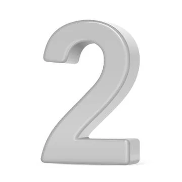 3d silver number 2 Stock Illustration