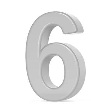 3d silver number 6 Stock Illustration