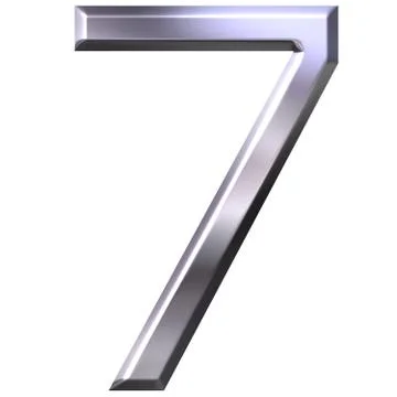 3D Silver Number 7 Stock Illustration