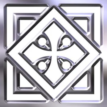 3D Silver Ornament 5 Stock Illustration