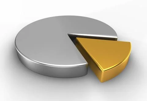 3d silver pie chart 库存插图
