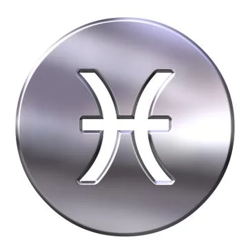 3D Silver Pisces Stock Illustration