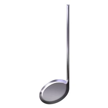 3D Silver Quarter Note Stock Illustration
