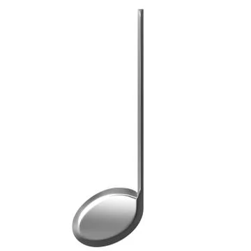 3D Silver Quarter Note Stock Illustration