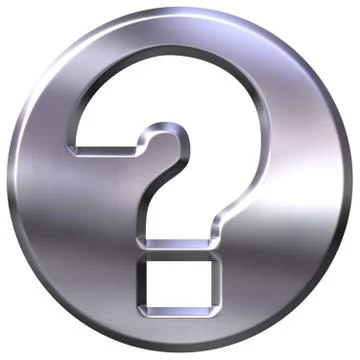 3D Silver Question Sign Stock Illustration