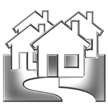 3D Silver Real Estate Stock Illustration