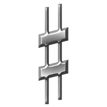 3D Silver Sharp Symbol Stock Illustration