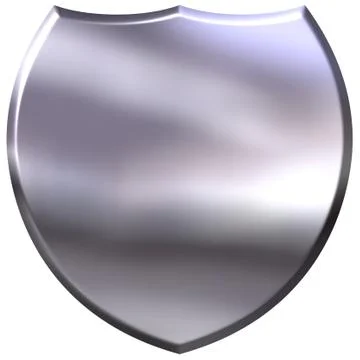 3D Silver Shield Stock Illustration