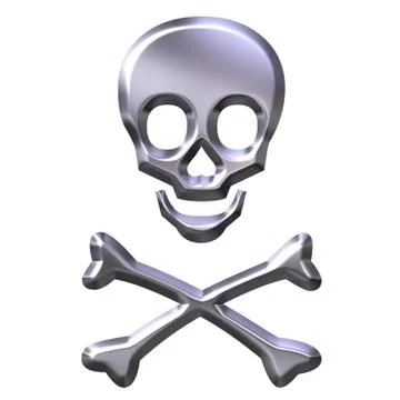 3D Silver Skeleton Stock Illustration