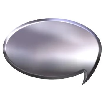 3D Silver Speech Bubble Illustrazione stock