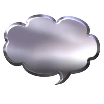 3D Silver Speech Bubble Illustrazione stock