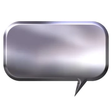 3D Silver Speech Bubble Illustrazione stock
