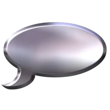 3D Silver Speech Bubble Stock Illustration