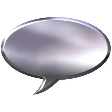 3D Silver Speech Bubble Illustrazione stock