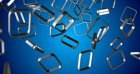 3d silver square falling slow motion Stock Footage 102465276