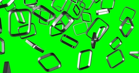 3d silver square falling slow motion Stock Footage 102465401