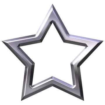 3D Silver Star Frame Stock Illustration