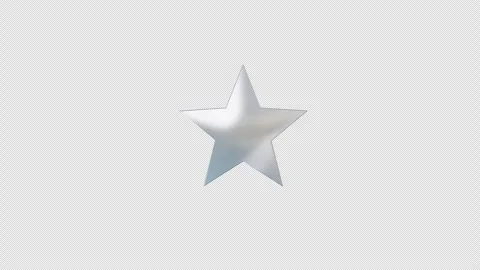 3D Silver Star Icon Rotating Loop on Alpha Channel Vídeos de archivo 332490927