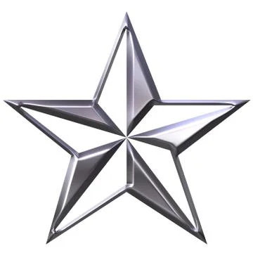 3D Silver Star Stock Illustration