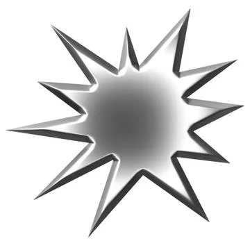3D Silver Starburst Stock Illustration
