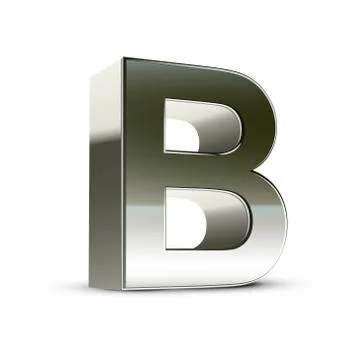 3d silver steel letter b Illustrazione stock