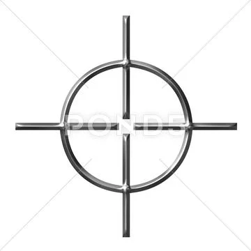 3D Silver Target Stock Illustration